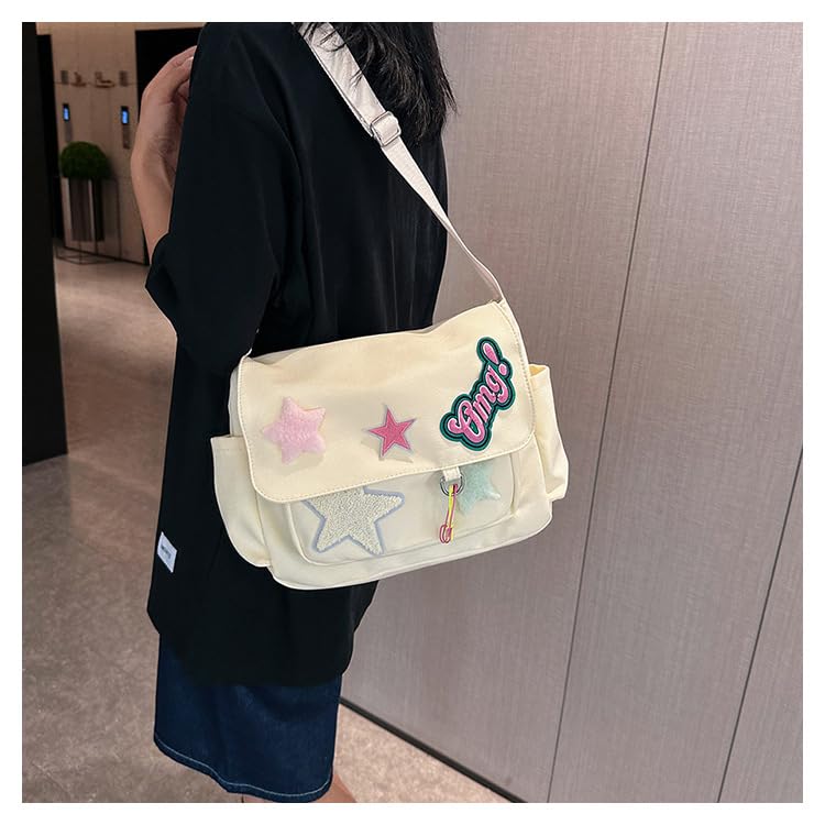 Cute Messenger Bag, Casual Crossbody Bag for Women Y2K Star Bag Aesthetic Bag Purse Tote3