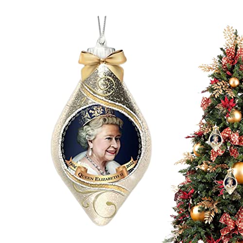 Hearthxy Queen Elizabeth Memorial Anhänger | 1926-2022 Queen Remembrance Weihnachtsbaumform 2D Hängedeko - Christbaumschmuck Queen Memorial Remembrance Zubehör Cover