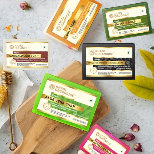 Image of Khadi Organique Pure Hanmade & Herbal Soap Collection Gift & Combo Pack Set of 6 Pcs