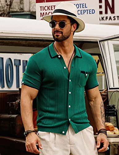 GRACE KARIN Men's Retro Knitwear Polo Shirt #TOP16