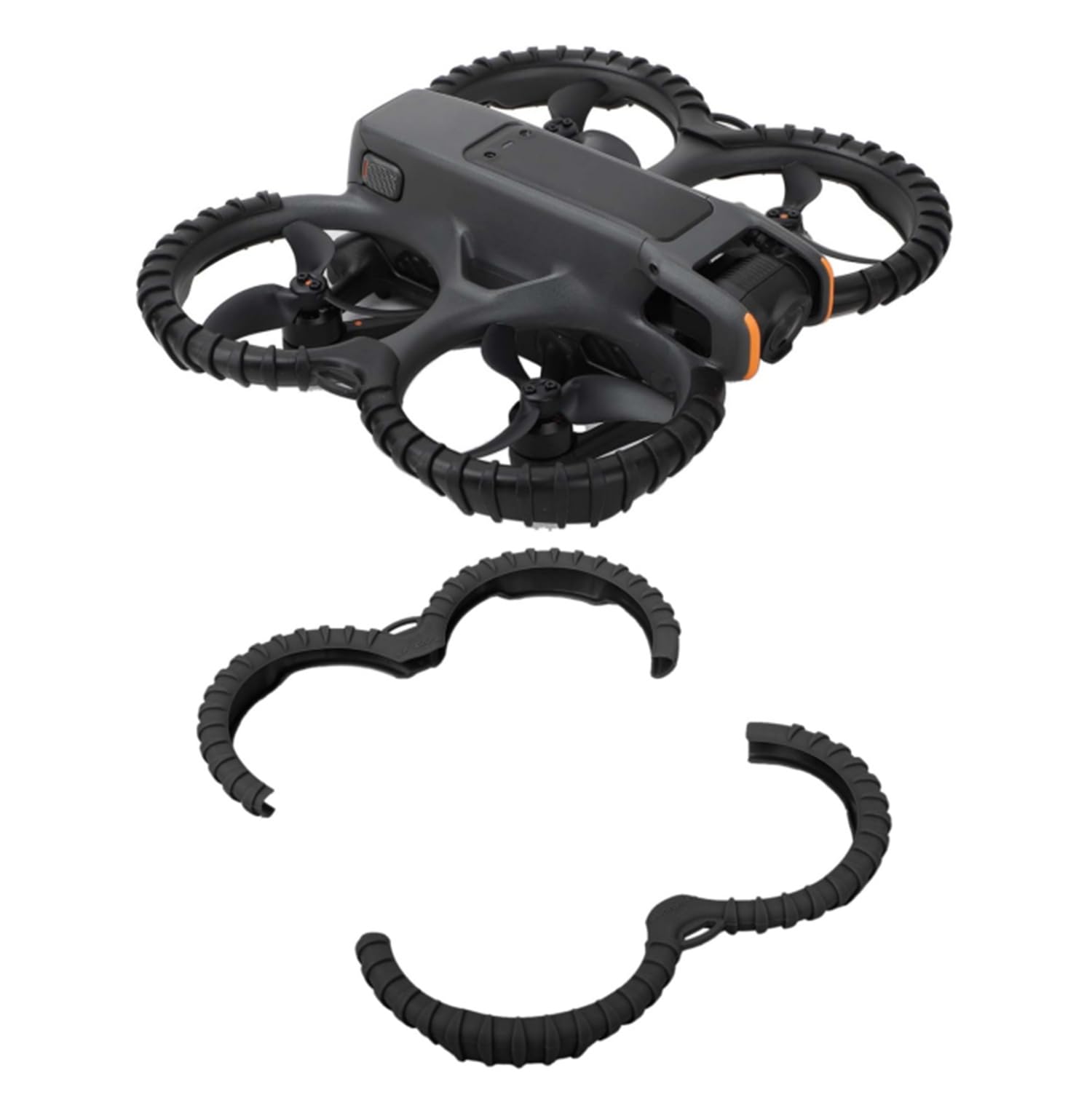 Generic Propeller Guard Protector for DJI Avata 2,Anti-Collision Prop Bumper TPU Protective Cover Ring for DJI Avata 2 Drone Accessories (Black)