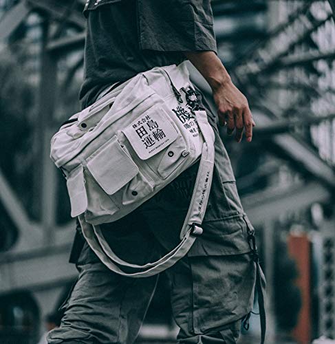 Niepce Inc Crossbody Travel Bag Casual Shoulder Unisex Anti Theft Techwear Streetwear Messenger Bag (Beige) #TOP1
