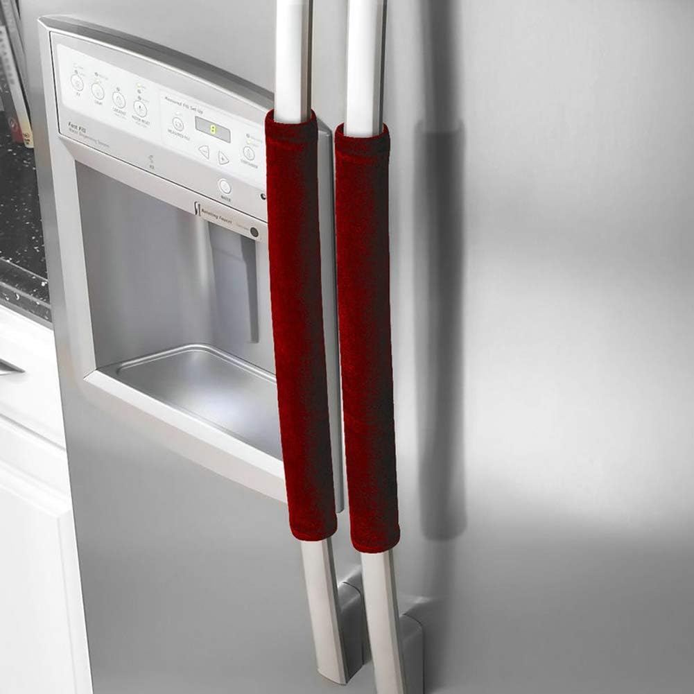 lasenersm 2 Pieces Refrigerator Door Handle Covers Kitchen Appliance Handle Covers Keep Your Kitchen Appliance Clean 15.7" x 4.3" Use for Fridge Oven Kitchen Cabinet Dishwasher (Grey)