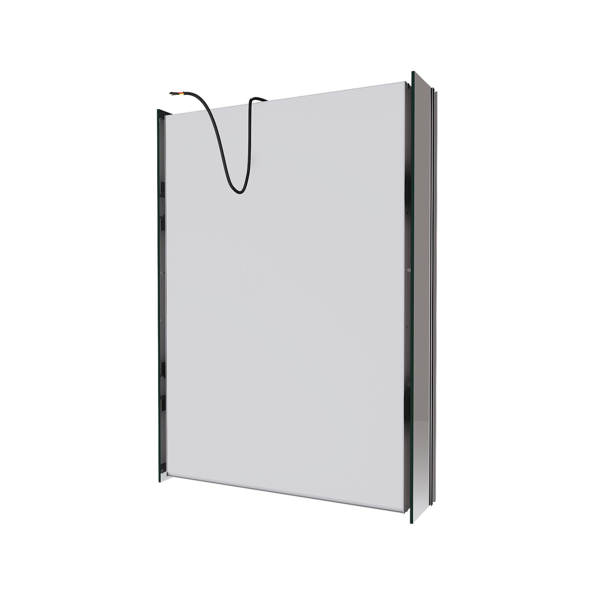 SONNI Szafka łazienkowa z lustrem LED z 3-krotnym powiększeniem i gniazdkiem 70 x 50 cm, aluminiowa szafka z lustrem z włącznikiem dotykowym, 3 kolory światła + defogging, IP44 wodoodporna