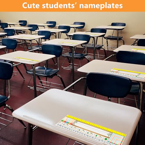 Placas de identificación autoadhesivas con manuscrito para escritorios escolares 6