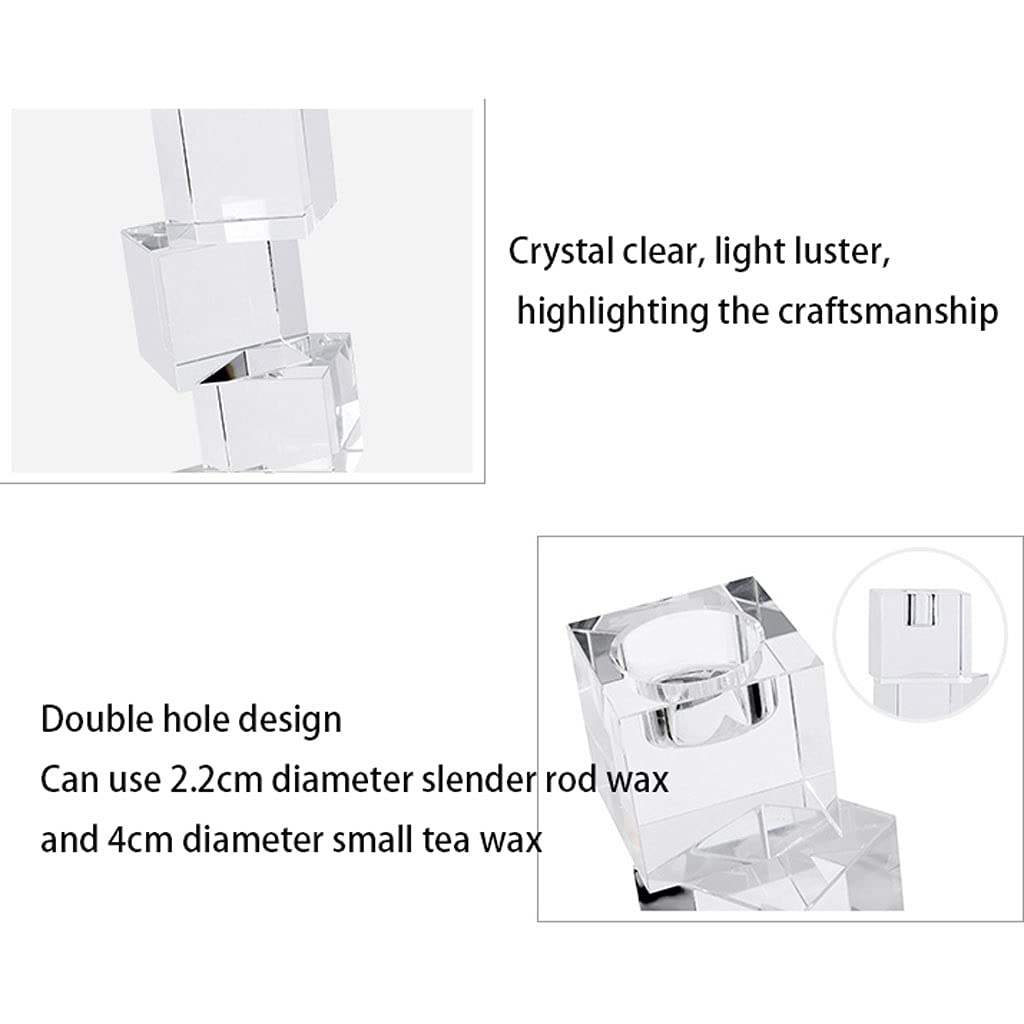 świecznik świecznik Crystal Candle Holder, Świecznik Dla Stożkowa Świeca Tealight Holder, Candelabra do stołów do jadalni, ślubu, wystrój domu ozdobny świecznik (Color : Large)