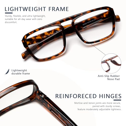 Image of Blue Light Blocking Glasses for Women Men, Square Thick Frame Anti Eyestrain & UV Glare JF6218