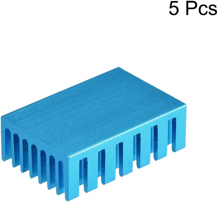 sourcing map Electronic Radiators Heatsink for MOS GPU IC Chip Blue 30 x 20 x 10 mm 5pcs, 30x20x10mm - Image 4