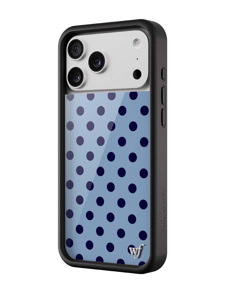 Image of Wildflower Cases - iPhone 17 Pro Max Compatible - Polka Dot | Navy & Blue