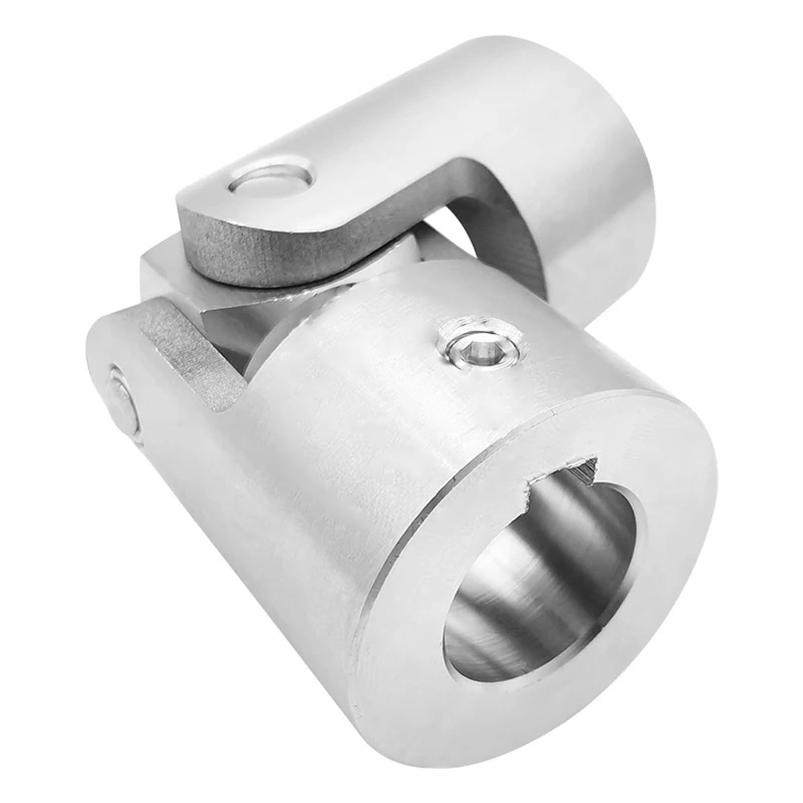 Croisillon de Direction Accouplement à cardan croisé en acier inoxydable 304, connecteur de moteur d'arbre à cardan, coupleur à cardan avec rainure de clavette Connecteur Rotatif(18x32x85mm keyway 6mm