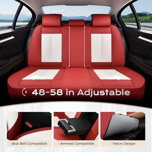 Image of Coverado Car Seat Covers Full Set, Car Seat Protector Waterproof, Nappa Leather Car Seat Cushion, Seat Covers for Cars, Front Seats and Back Universal Fit for Most Cars