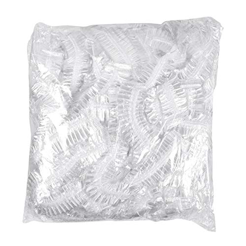100Pcs Shower Cap Disposable, Larger and Thicker Plastic Waterproof Shower Cap for Women and Men, Women Spa,Travel, Home Use, Hotel and Hair Salon, Portable Travel Shower Cap(100PCS)