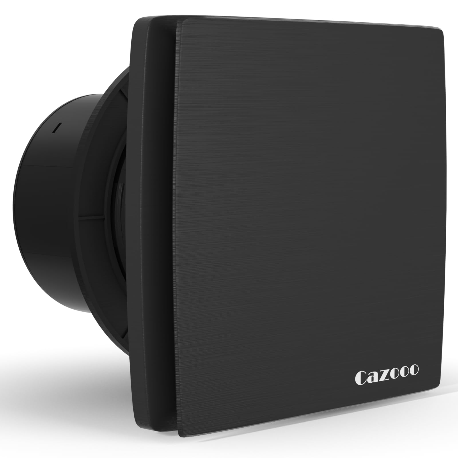 Cazooo 4 Inch 100mm Black Bathroom Extractor Fan, 12W Square Silent Bathroom Fan, Airflow 95m³/h, Wall/Window/Ceiling Mounted Extractor Fan for Shower Toilet Kitchen, 34 dB, IPX4 Waterproof (No Timer)