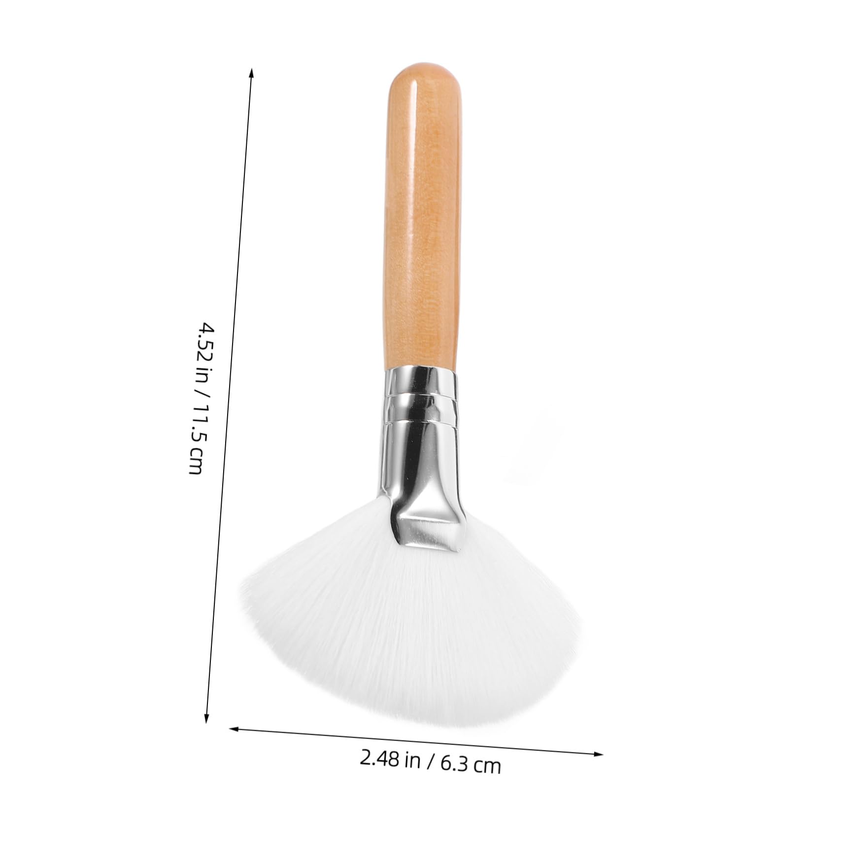 EPIGEIST 2Pcs Long Handle Fan Face Makeup Brush Soft Hair for Foundation Blush Powder Application Makeup Tool for Women for Highlighting and Blending