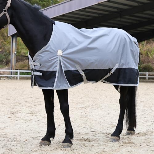 Image of BARN & STABLE 420D Ripstop Lightweight Horse Turnout Sheet, No Fill, Water-Resistant & Breathable Horse Blanket for Spring and Mild Weather, with Anti-Rub Fleece Withers