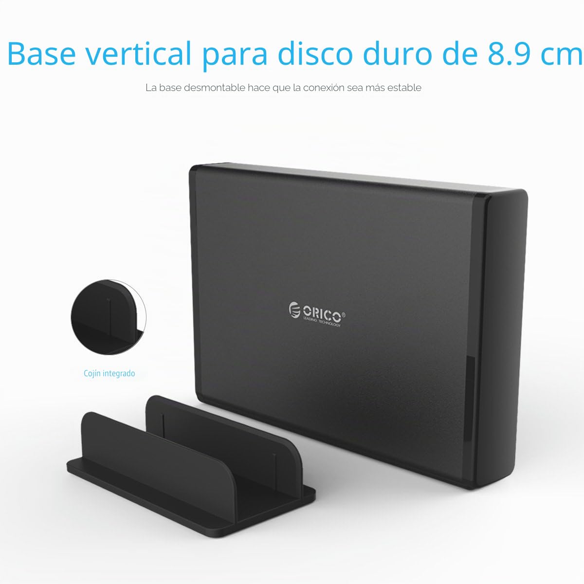ORICO Carcasa Externa para Disco Duro 3,5 pulgadas, Adaptador USB 3.1 Gen 1 a SATA 3.0,Compatible con HDD SATA hasta 20 TB,Fuente de Alimentación 12V/2A Incluida,Indicador LED Azul-Aluminio+ABS(7688C3