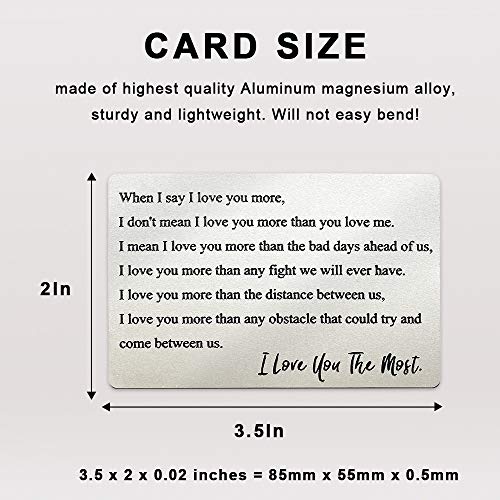 Engraved Wallet Insert Anniversary Idea for Men, I Love You, Boyfriend Card, Metal Wallet Card Insert, Mini Love Note, Anniversary Card from Wife, Anniversary Cards for Husband, Deployment Idea3