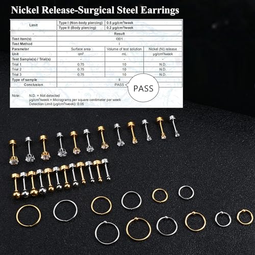 THUNARAZ Surgical Steel Tiny Stud Earrings for Women Hypoallergenic Flat Back Cartilage Earrings Cubic Zirconia Tiny Ball Earrings Hoops Conch Helix Cartilage Piercing Jewelry3