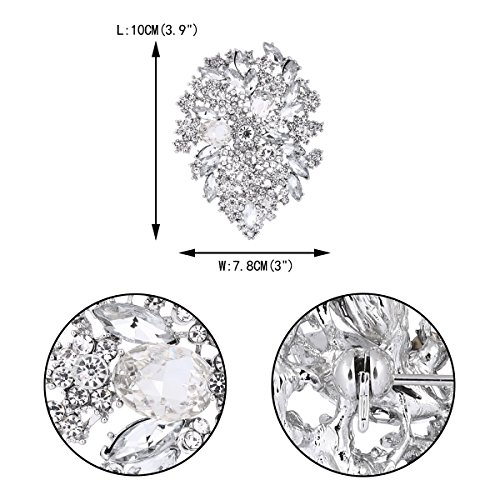 Image of EVER FAITH Women's Austrian Crystal Vintage Style Flower Leaf Cluster Brooch Pendant