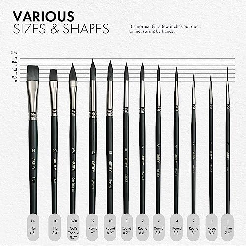 Artify Art Supplies 12PVC-PT-X Artify 12 Pcs Watercolor Brushes Set thumb #1