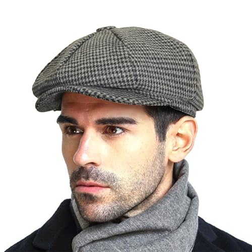 HAPPYPOP Homme Béret Chapeau Laine Gatsby Plate Casquettes Gavroche pour