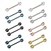 vcmart 14pcs 14G 16mm Tongue Rings Nipple Straight Barbells Surgical Steel Body Piercing Jewelry