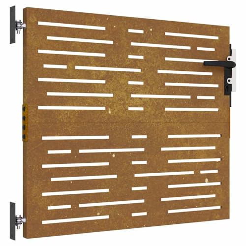 vidaXL Gartentor, Gartentür mit Quadratischem Design, Abschließbar Hoftor Eingangstor für Garten Terrasse, Tor Zauntor Gartenpforte, 85x100 cm Cortenstahl