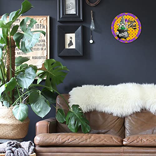 Horloge Trick or Treat en bois d'Halloween, idee cadeau originale pour la maison