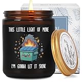 QHLLWT Funny Dumpster On Fire Lavender & Vanilla Candle Gift for Women Men, This Little Light of Mine I'm Gonna Let It Shine, Emotional dumpster Desk Decor candles gift for Her Him Friends Bestie-46