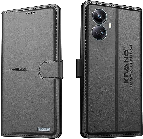 Image of Compatible with Realme 10 Pro Plus 5G Flip Cover | Leather Finish | Inside Pockets & Inbuilt Stand | Shockproof Wallet Style Magnetic Closure Back Cover Case