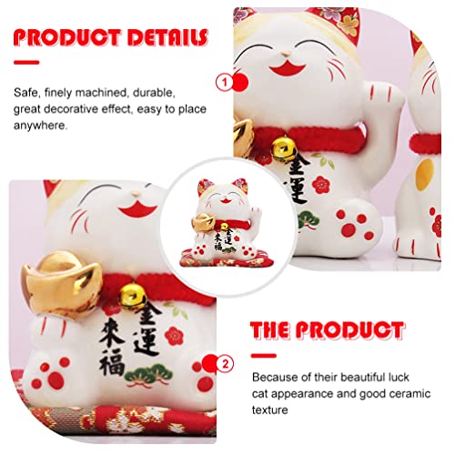 NUOBESTY Estatueta De Gato Da Sorte Japonês Maneki Neko Gato Da Sorte Riqueza Fortuna Sorte Decoraçã