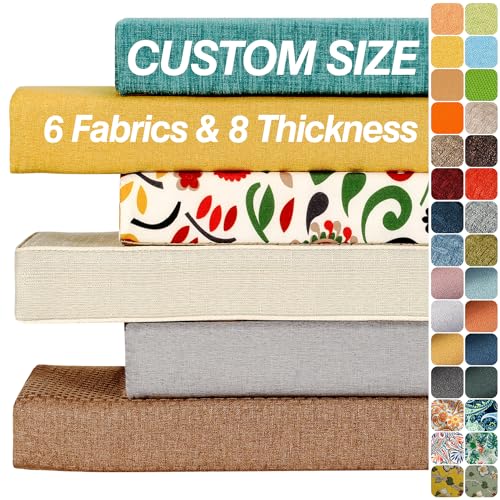 ROIPXM Custom Window Seat Cushion, Bench Cushions for Indoor Furniture with Non-Slip, 75D Thicken Spong Bench Pad Cushion, Waterproof Outdoor Seat Cushions, Garden Furniture Swing Cushion
