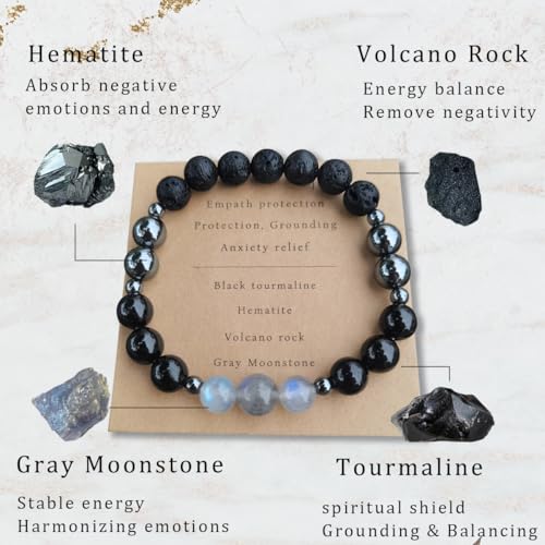 Empath Protection Happy Beads Natural Stone Healing Crystal Evil Eye Bracelet Jewelry Gifts For Women2