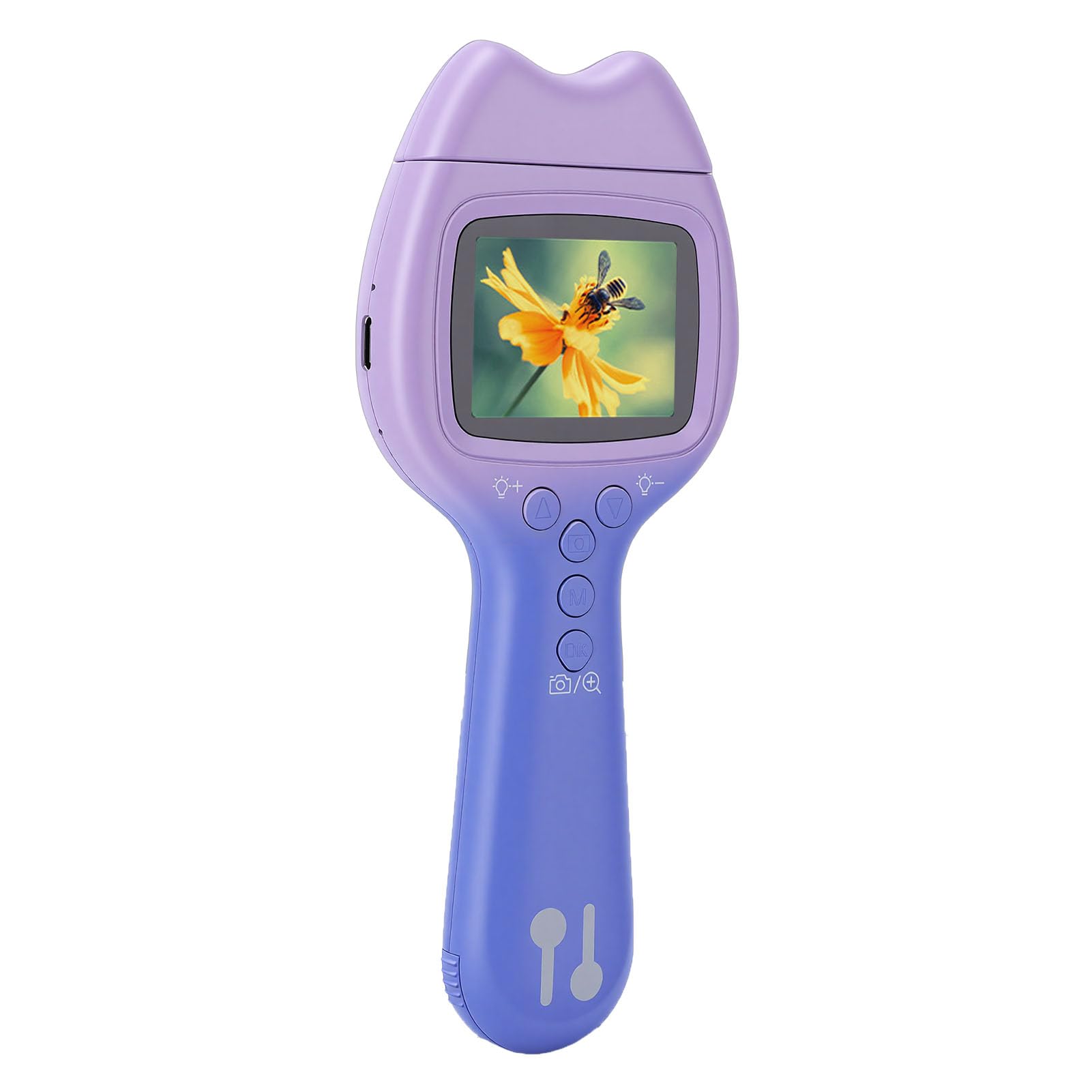 Hand-Digitalmikroskop, 2-Megapixel-Kamera, 180° Drehbares Objektiv, 2,0-Zoll-Bildschirm, Kindermikroskop, Lupe mit 500-facher Vergrößerung, 5-fachem Digitalzoom ABS, für, Studenten (Blau
