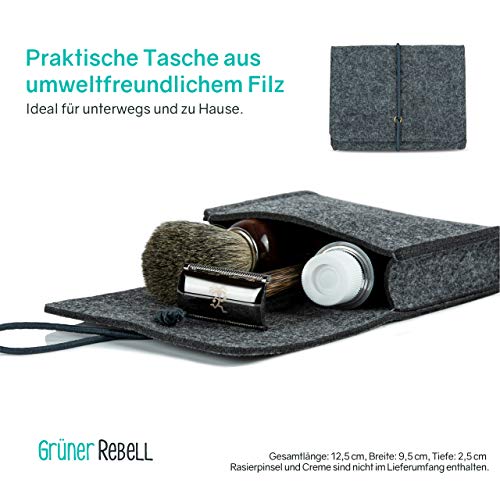 GRÜNER REBELL® Rasierhobel Set mit Bambus Griff & extra breitem Rasierkopf für eine noch sicherere Rasur! Der ZERO WASTE… - Image 4
