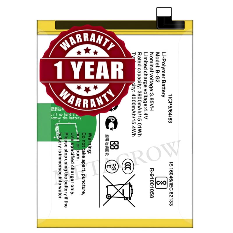 Image of Original B-G2 Battery Compatible for Vivo V15 (Vivo 1819) - (4000mAh) - 1 Year Warranty JK1