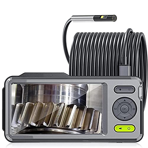 5MM Dual Lens Endoscope Camera, 1080P 140° Wide Angle, Flashlight, IP67 Waterproof, 5.0 Inch Screen, 3500mAh, Sturdy Case, for Automotive Plumbing