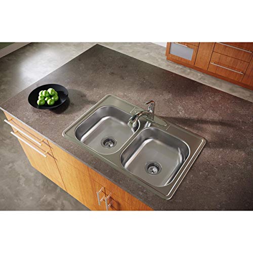Image of Dayton D233214 Equal Double Bowl Top Mount Stainless Steel Sink