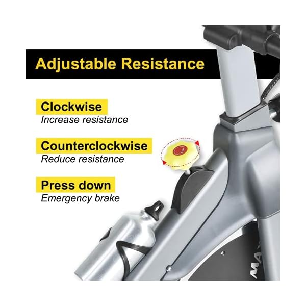 Wonder Maxi Indoor Cycling Bike, Stationary Exercise Bike Belt Drive Workout Bike with 330 Lbs Weight Capacity 45Lbs Flywheel, Ipad Holder and LCD Monitor for Home Cardio Training, Upgraded Version