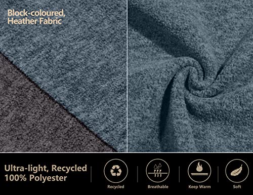 Little Donkey Andy Men's Winter Warm Polar Fleece Golf Jacket Lightweight Thermal Hiking Running Travel Jacket Stormy Weather Heather XL3