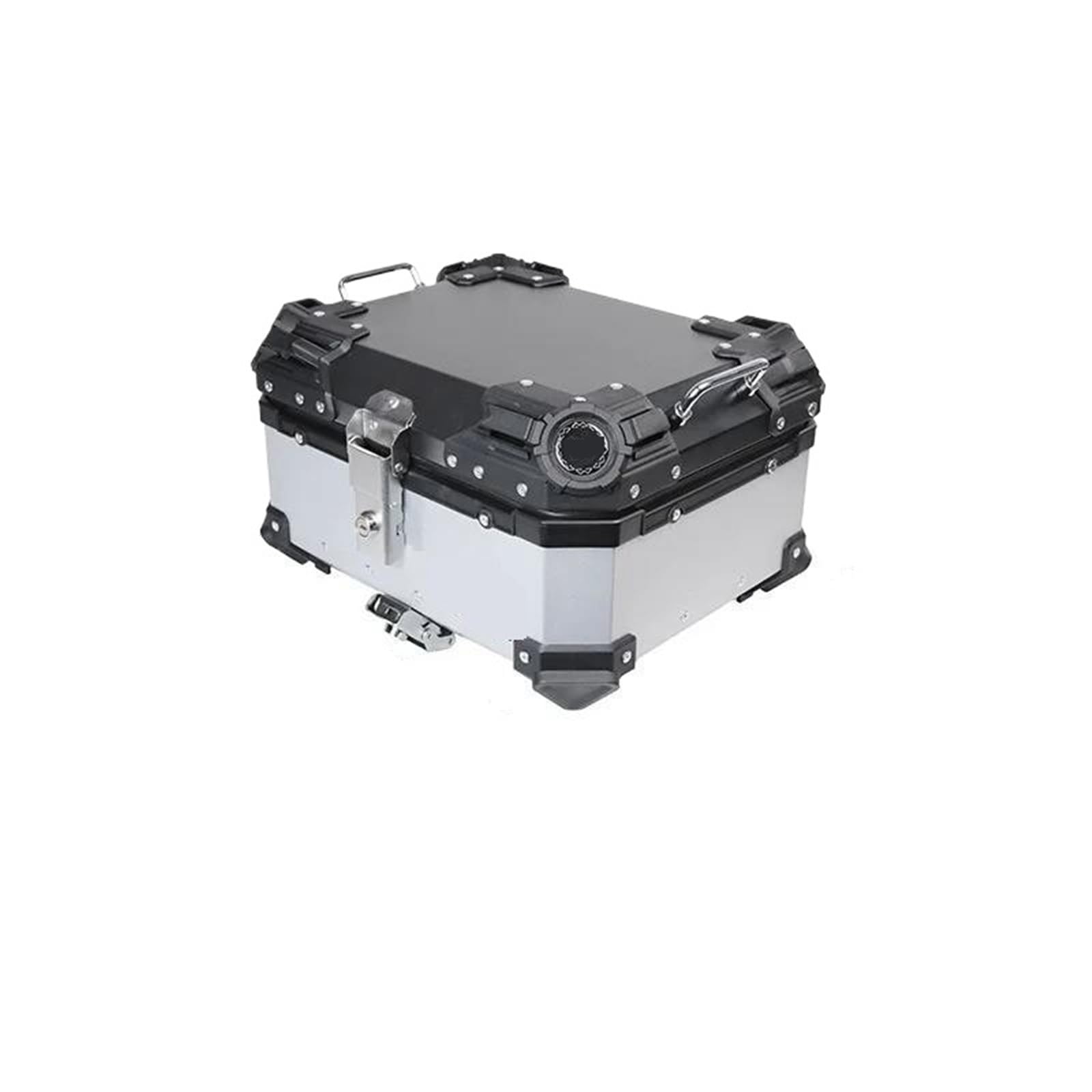28L motocyklowy tylny kufer aluminiowy ze stopu aluminium, bagażnik, narzędzie, kufer, bagażnik z podstawą uchwytu(Silver)
