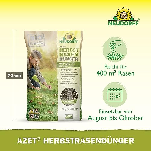 Neudorff Azet Herfstgazonmeststof - Organische biologische meststof voor 400 m² versterkt de vorsthardheid en zorgt voor een dicht, krachtig gazon in het voorjaar, 20 kg - Afbeelding 4