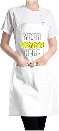 Miniatura 2 de Delantal de cocina personalizado con 2 bolsillos, resistente al agua y al aceite, tu diseño, añade texto, foto