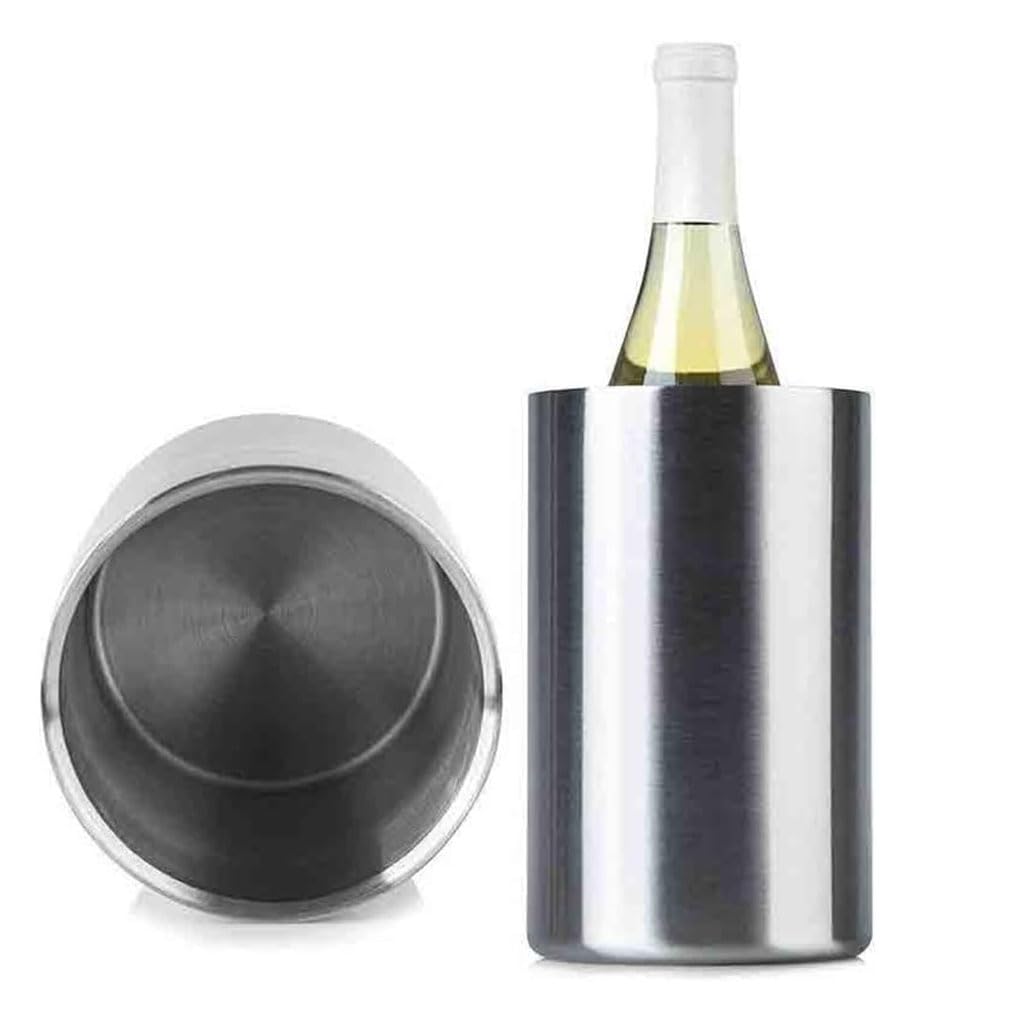 Cubo de Hielo Acero Inoxidable Cubo de Hielo de Hielo Cubo de Vino de Hielo Recto ome Vino cervecería champán Cubo de Hielo para Fiestas, Enfriador de champán