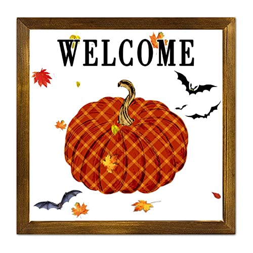 Citrouille Halloween Welcome en bois pour un salon chaleureux