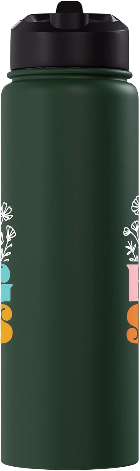 Big Sis New Big Sister Announcement Retro Floral Wildflower Stainless Steel Insulated Water Bottle