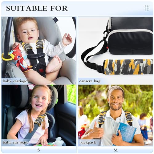 Image of Seat Belt Cover Pad 2 Pcs Soft Seat Strap Cover Cute Protector Support Head Neck Shoulder for Car Seats High Chair Backpack (10x7.7in)