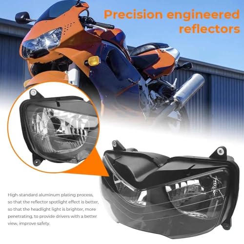 Phare avant moto CBR919RR ensemble optique premium avec coque ABS noire