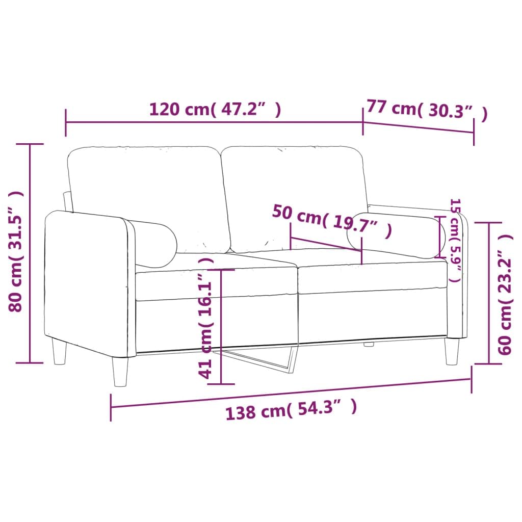 LAPOOH Divano a 2 Posti con Cuscini Grigio Scuro 120 cm in Velluto,Divano,Divano da Soggiorno,Design Moderno,Divano Posti Economico(SPU:3200872)