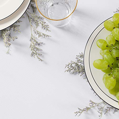 Rectangle Tablecloth 90X156 Inch Washable Polyester Fabric Table Cloth For Wedding Party Dining Banquet Decoration（90X156, White） #TOP6